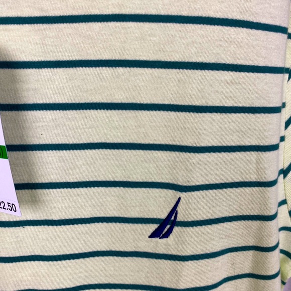 Nautica lime green striped shirt boys size 14/16 NWT! - Picture 2 of 9